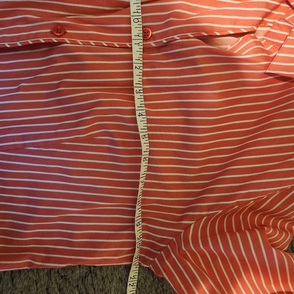 Peach Striped Dress Shirt (Petite) - Picture 3 of 4